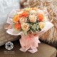 Bouquet - 20 Roses in peach theme in a vase