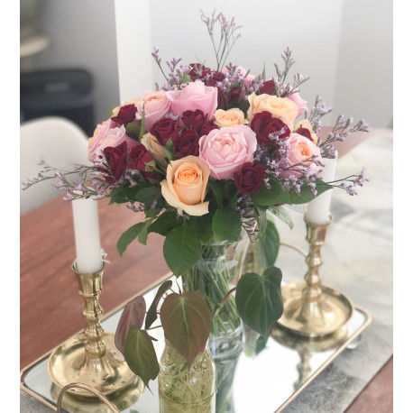 Mixed Roses with vase