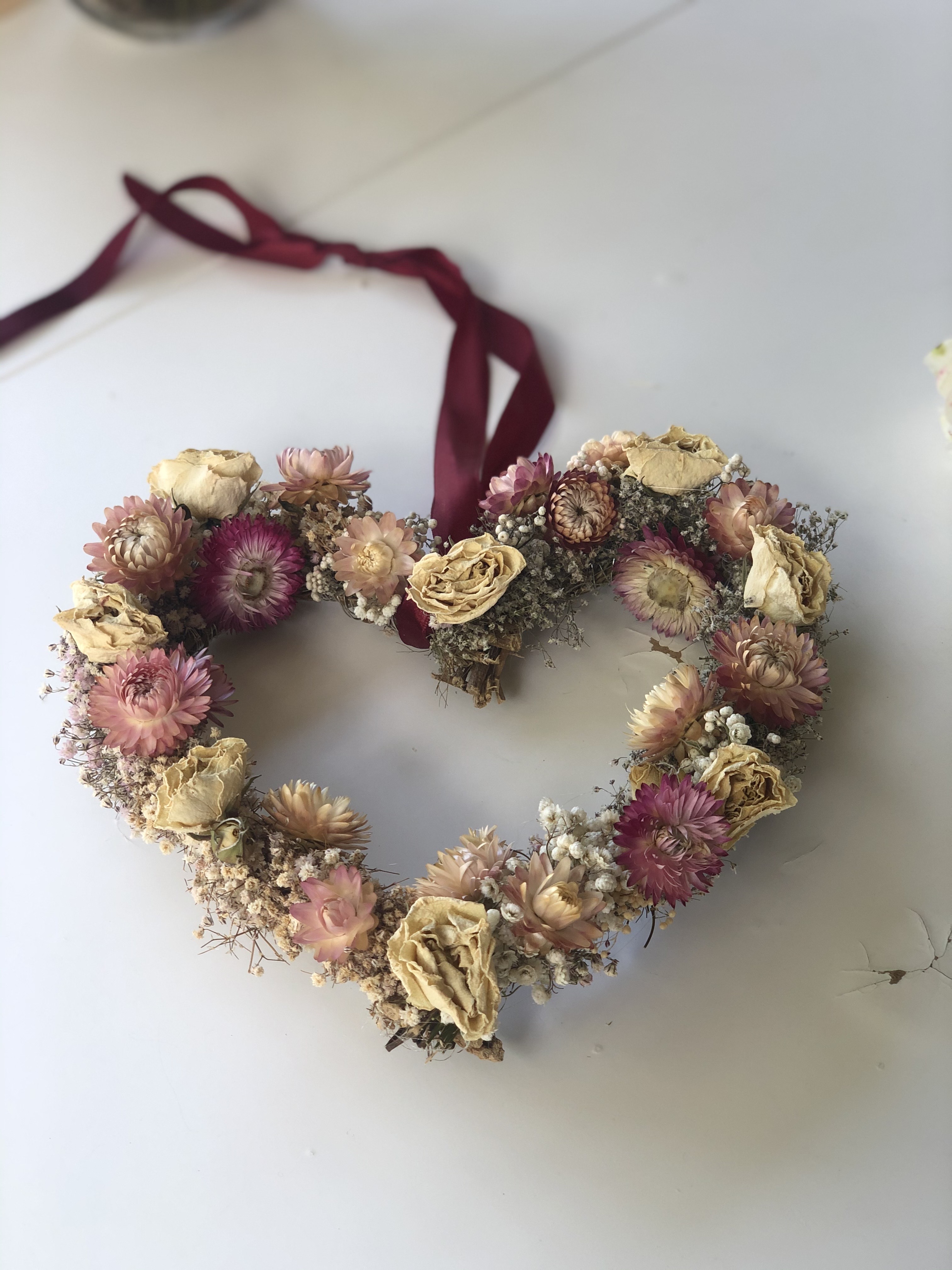 Dried Flower Heart Wreath