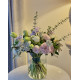 🌸 “Blushing Grace” Posy in Glass