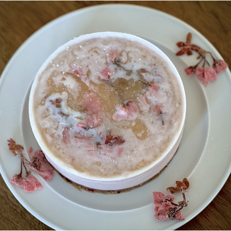 Spring Sakura Raw Cheesecake with Sakura Glaze