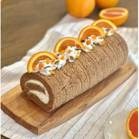 Vegan Gluten-Free Carrot Cake Swiss Roll