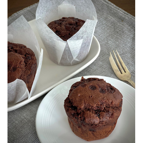 Vegan Gluten-Free Double Chocolate Chip Muffin