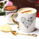 Rose Heart Mug with gold handle, giftboxed