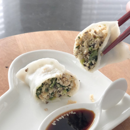 bok choy & dried tofu dumpling (VEGAN & GLUTEN FREE)