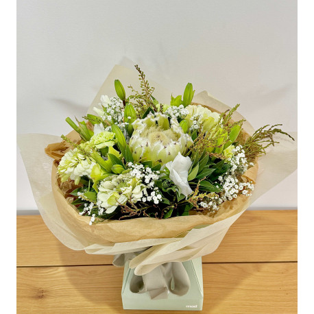Serene Grace – White & Green Vox Bouquet